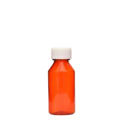 Amber Graduated Oval RX Bottles with CR Caps 3 oz