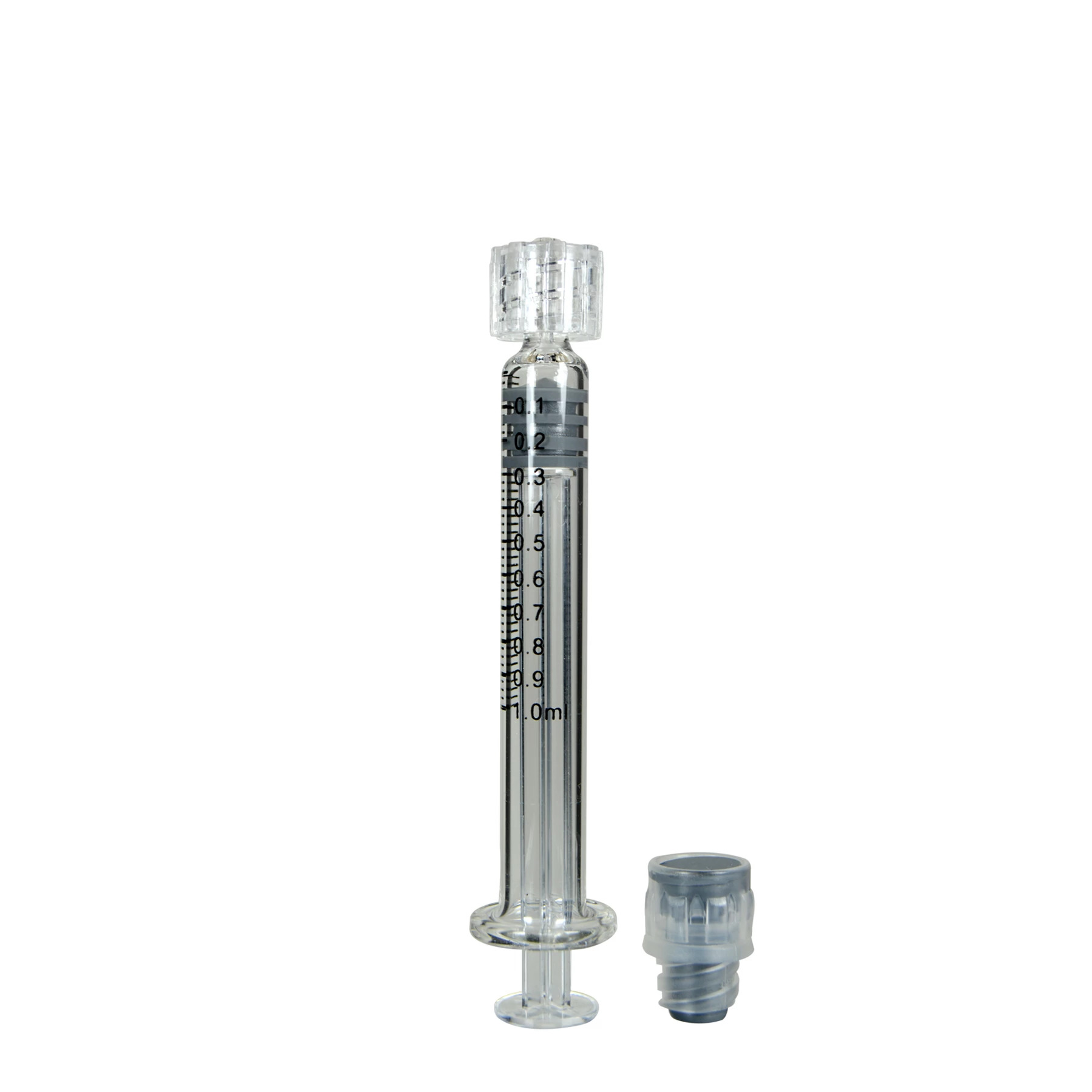 1 ML Glass Luer Lock Silver Syringe Glass Luer Lock Syringe Syringe